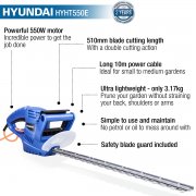 Hyundai HYHT550E 550W 510mm Corded Electric Hedge Trimmer / Pruner